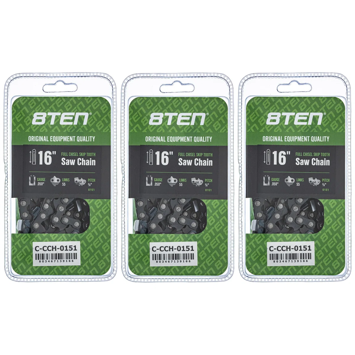 Chainsaw Chain 16 Inch .050 3/8 55DL For Stihl Homelite WEN 91VXL055G 91PXL055G 91PX055G 501847055 | 3-PACK
