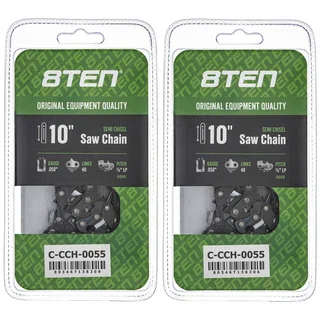 Chainsaw Chain 10 Inch .050 3/8 LP 40DL For Echo Western Auto Remington 91PX040G 63PM340E H3740 | 2-PACK