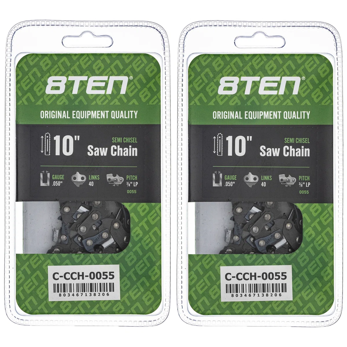 Chainsaw Chain 10 Inch .050 3/8 LP 40DL For Echo Western Auto Remington 91PX040G 63PM340E H3740 | 2-PACK