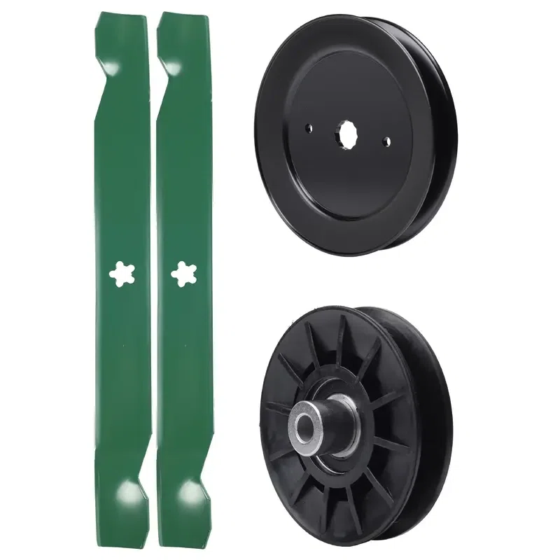 UDC Parts Mower Kit / Pulley 129861 + Pulley 532194326 + 2 Pack Blades 138971 / Fits Jonsered LT2218A LT2218A2 LT2226A2 LT2742A2
