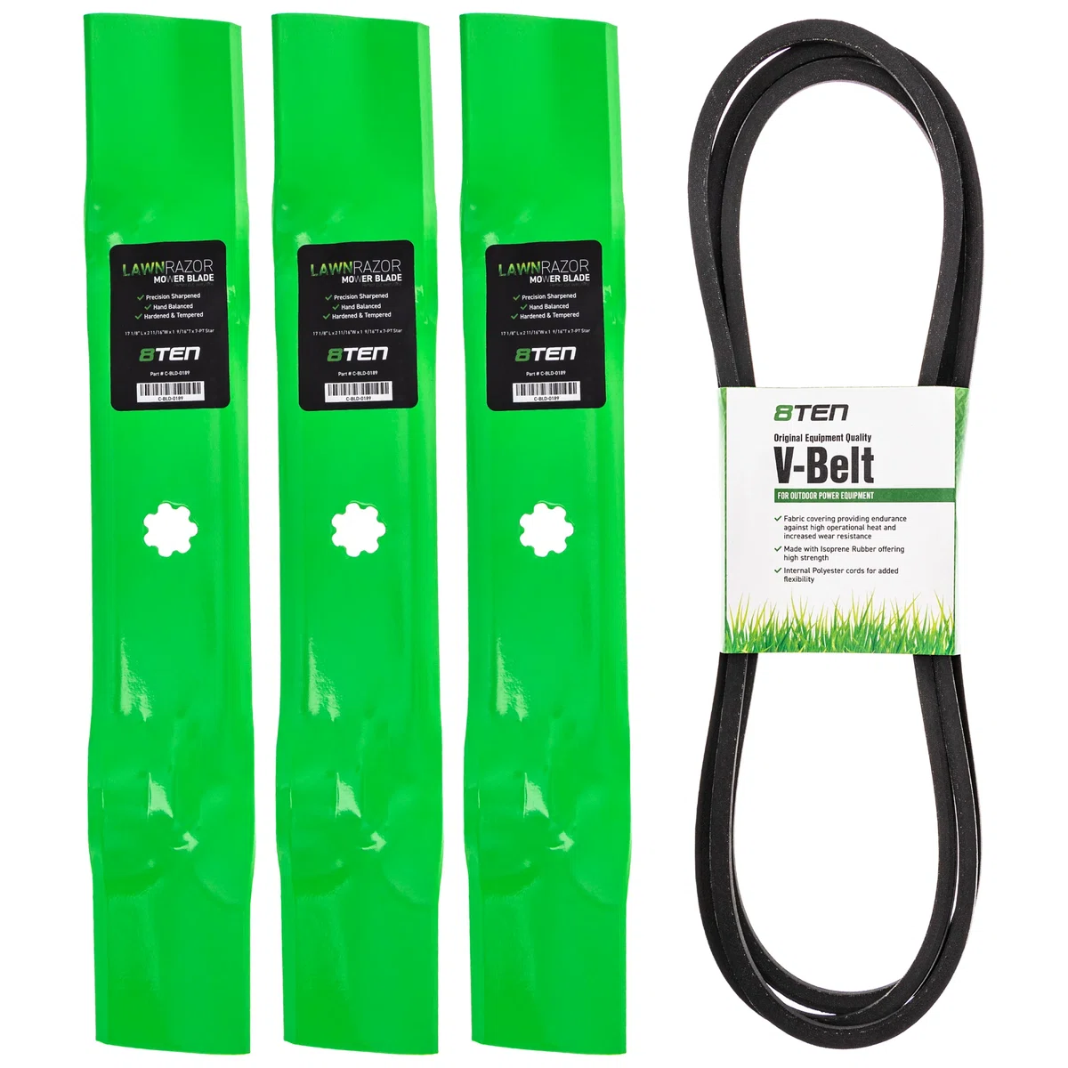 Mower Blades & Deck Belt Kit For John Deere MK1007771