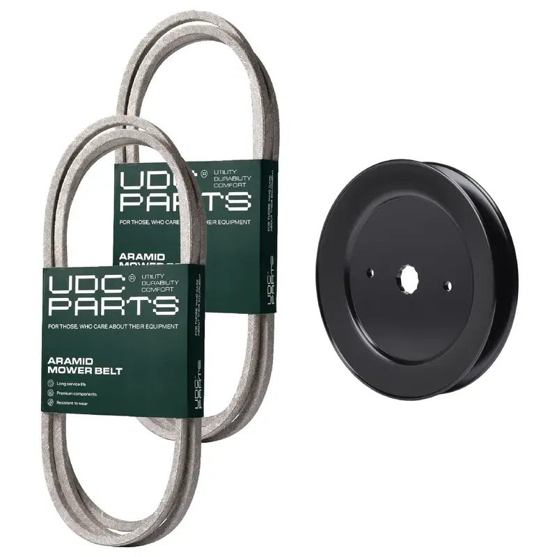 UDC Parts Mower Kit / Belt 130969 + Belt 138255 + Pulley 129861 / Fits Husqvarna YTH180