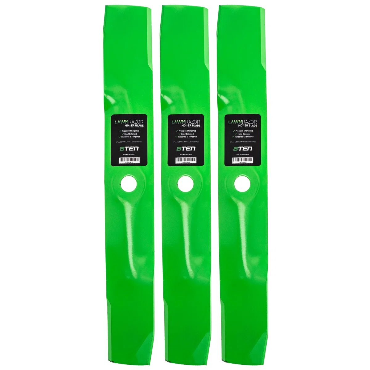 LawnRAZOR Medium Lift Blade For John Deere M143520 UC22010 UC40844 | 3-PACK