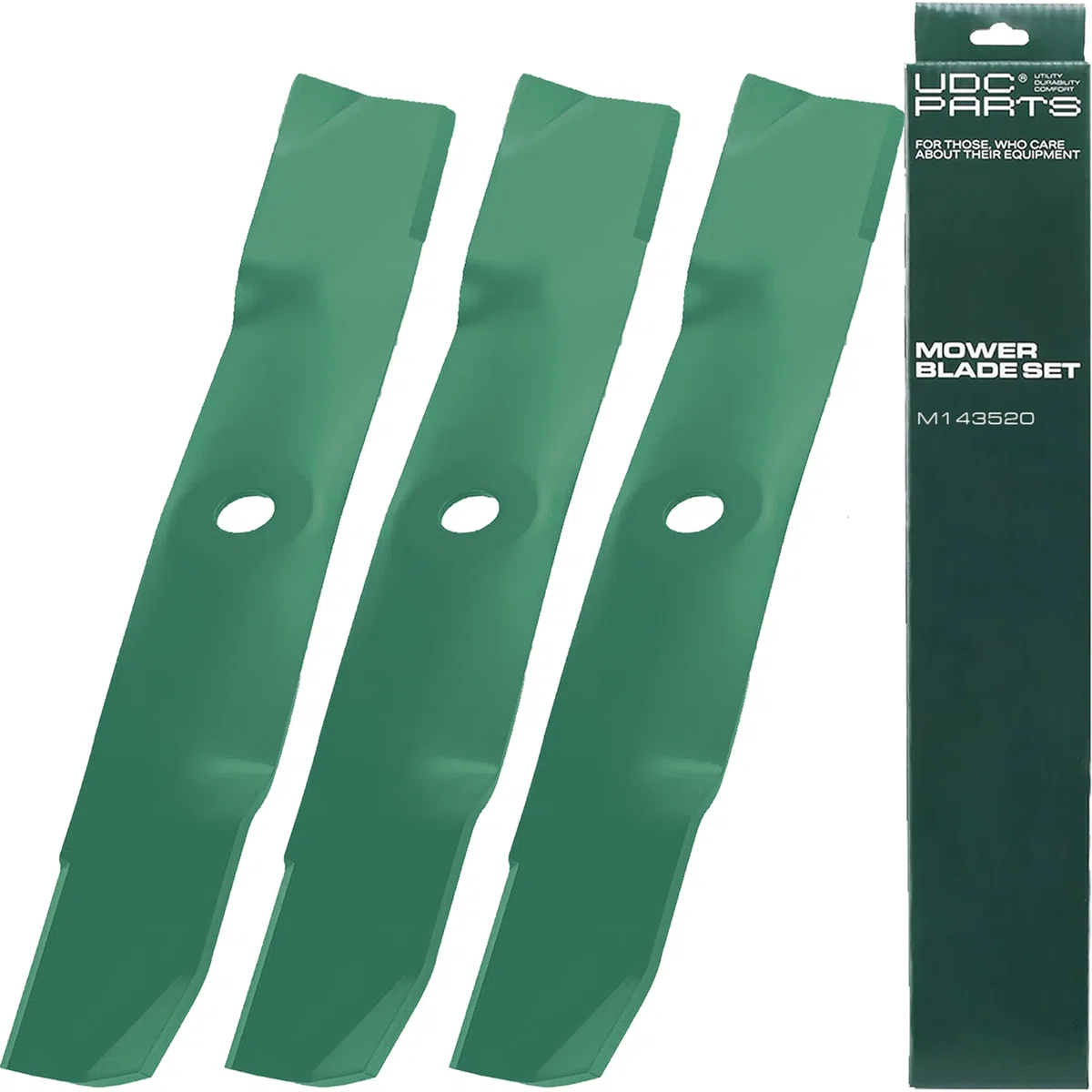 M143520 Mower Blades Replacement for John Deere 54 Inch UC22010 X380 X390 GX255 GX335 GX345 LX280 X320 X340 X360 X500 Z535M Z540M ZTRAK Z325E Z330M EZtrak Z425 Z435 / 3 Pack Medium Lift