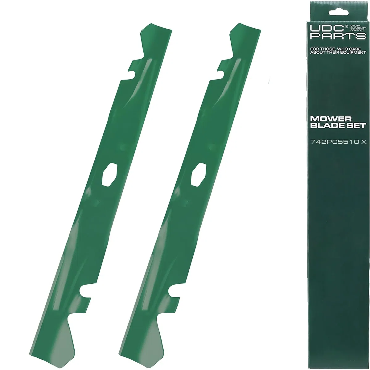 742-05510-X S-Shape Blades Replacement for 46 Inch Cub Cadet ZTS1 74205510X Craftsman CMXGZAM110203 Z5450 Z5400 T2400 T2400K Troy Bilt 490-110-Y203 742P05510-X ZT1 / 2 Pack Mulching