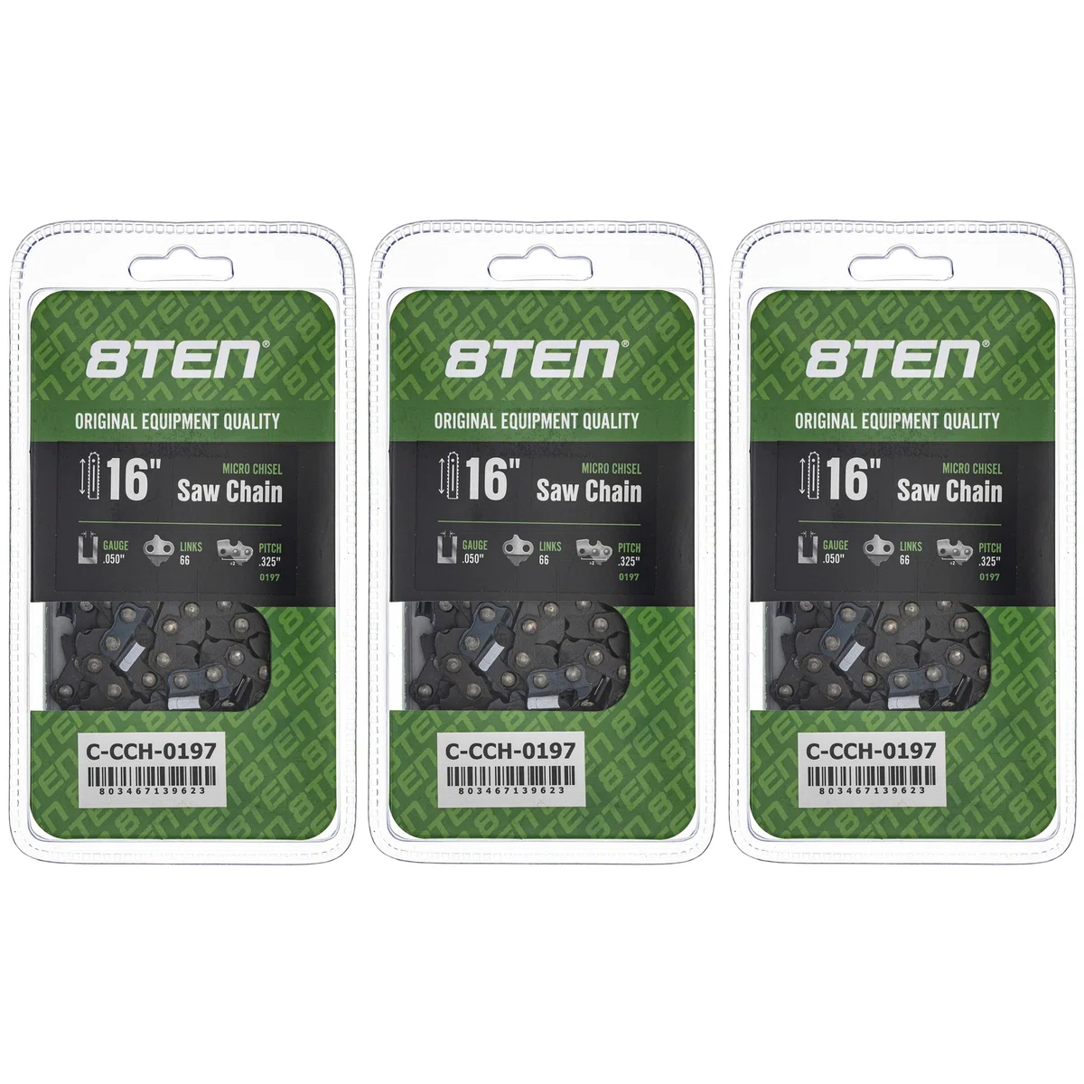 Chainsaw Chain 16 Inch .050 .325 66DL For Homelite Echo Husqvarna 501840666 581643666 501840866 | 3-PACK