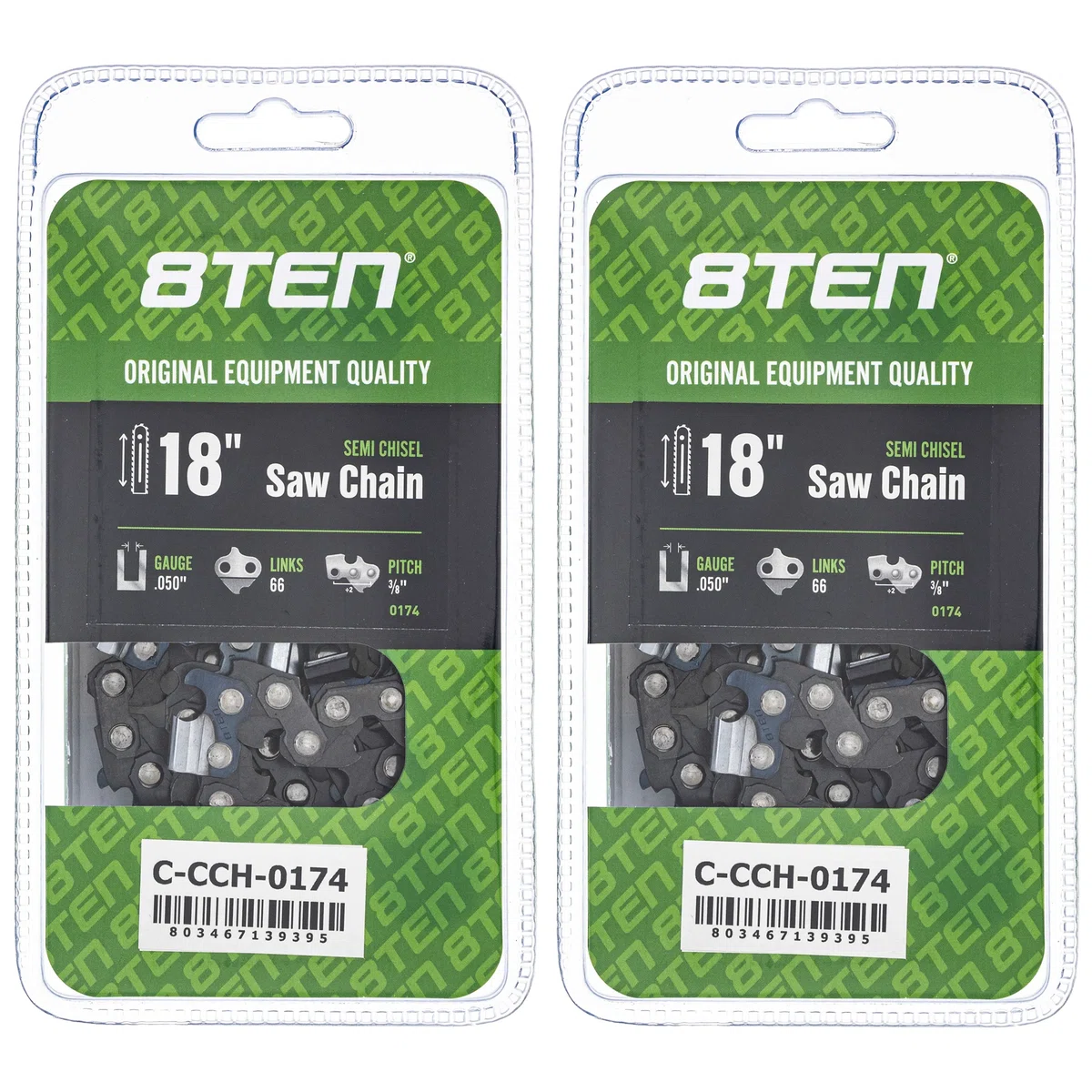 Chainsaw Chain 18 Inch .050 3/8 66DL For Stihl Homelite Echo 501846568 72EXL066G 72LPX066G 591132368 | 2-PACK