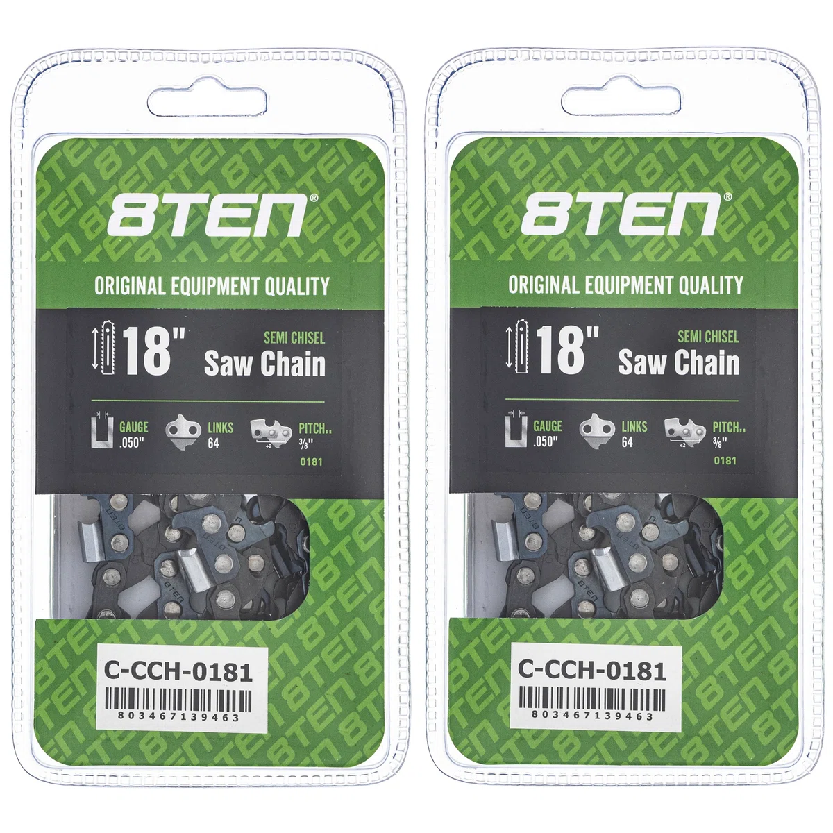 Chainsaw Chain 18 Inch .050 3/8 64DL For Makita Tanaka Skil 72LPX064G 72LPX64CQ H4664 33RS364E | 2-PACK