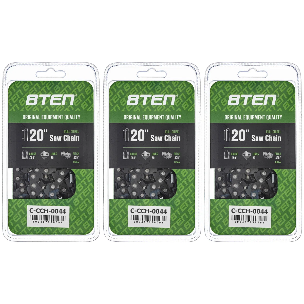Chainsaw Chain 20 Inch .050 .325 80DL For Husqvarna Echo Homelite 501840880 591095780 20LPX080G | 3-PACK
