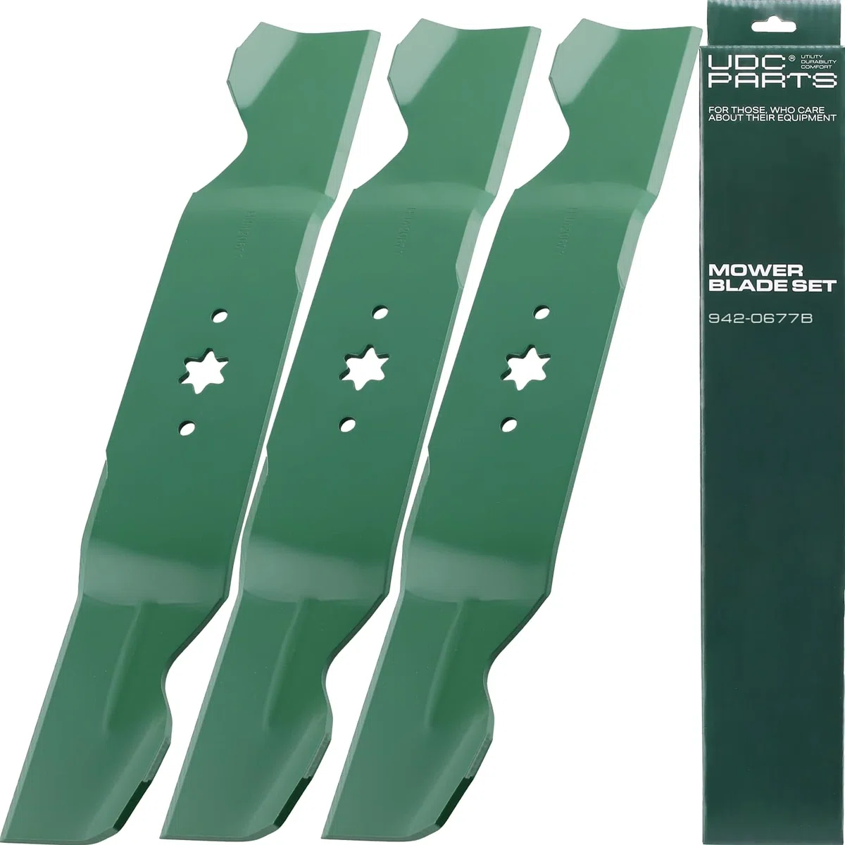 942-0677B Mower Blades Replacement for Cub Cadet 54 Inch RZT54 GT1554 Troy Bilt Mustang 54" XP MTD Craftsman 742-0677 942-0677 742-0677B 742-0677A 942-0677A Z6600 GT1054 /3 Pack 6 Point Star