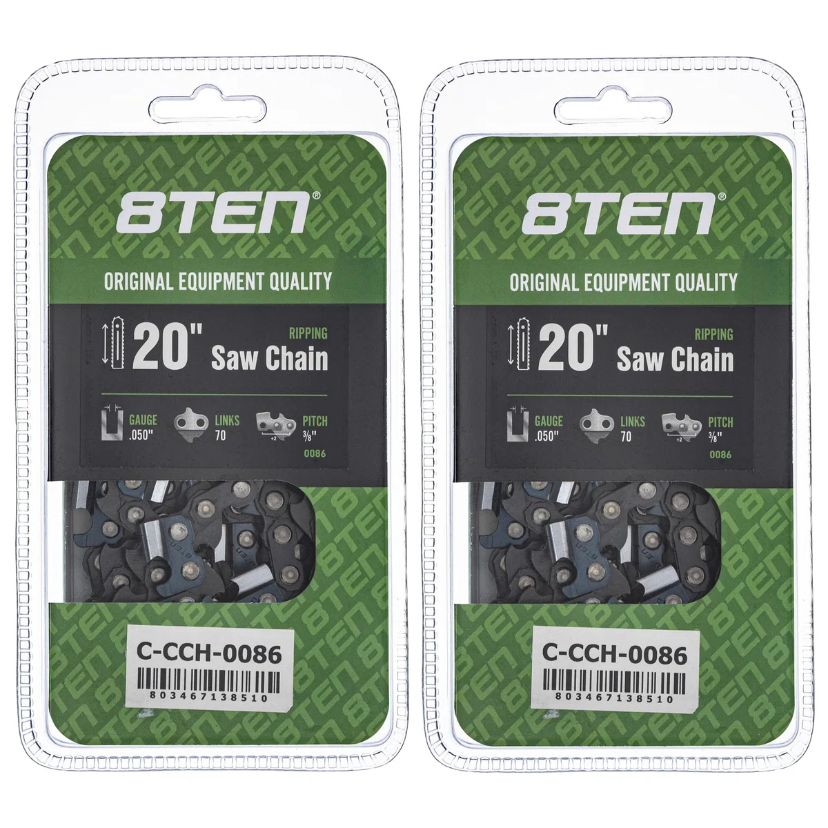 Chainsaw Chain 20 Inch .050 3/8 70DL For Makita Lombard Echo 72LPX070G 72LGX070G 72LPX70CQ 72EXL070G | 2-PACK
