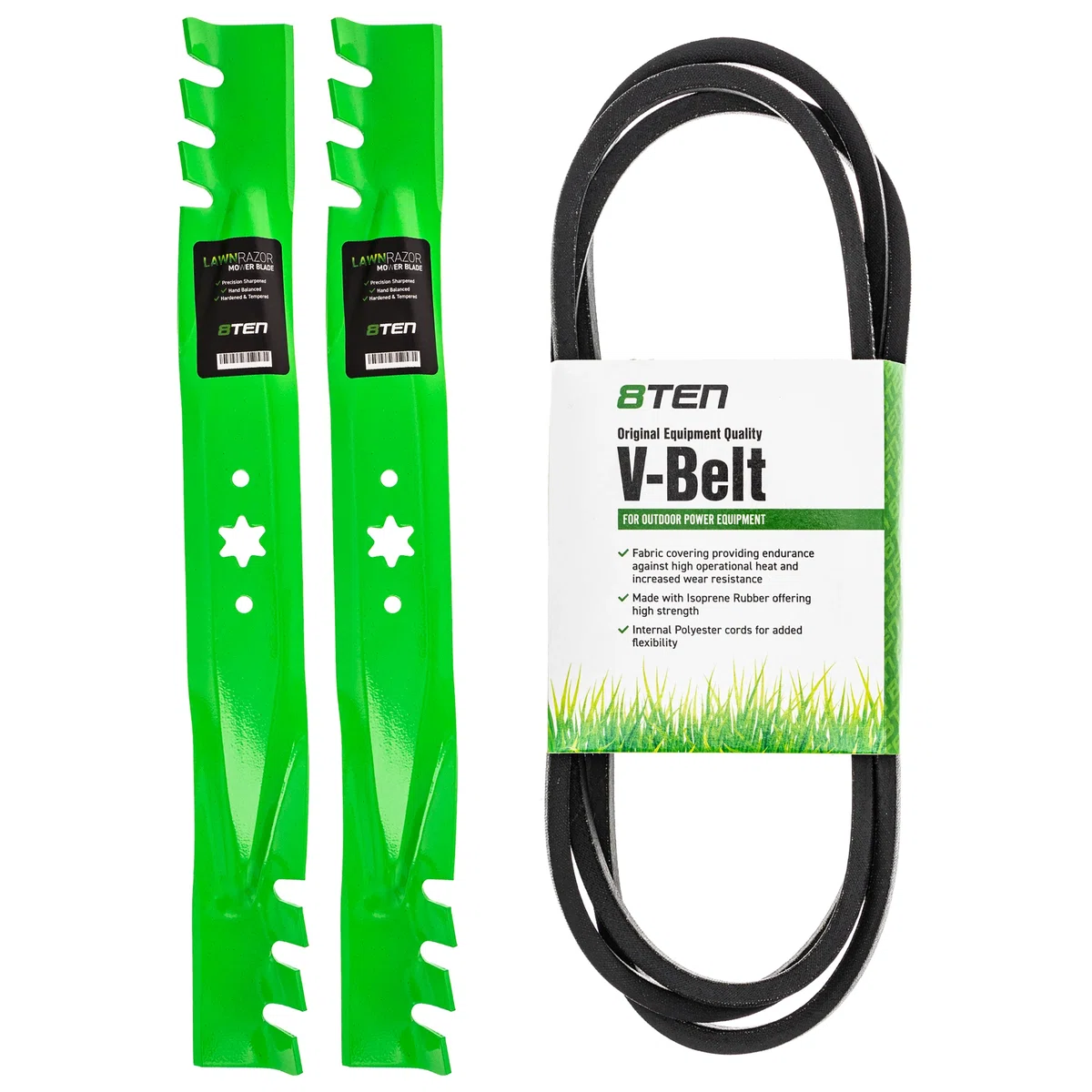 Mower Blades & Deck Belt Kit For Troy-Bilt Craftsman Yard-Machines MK1007784
