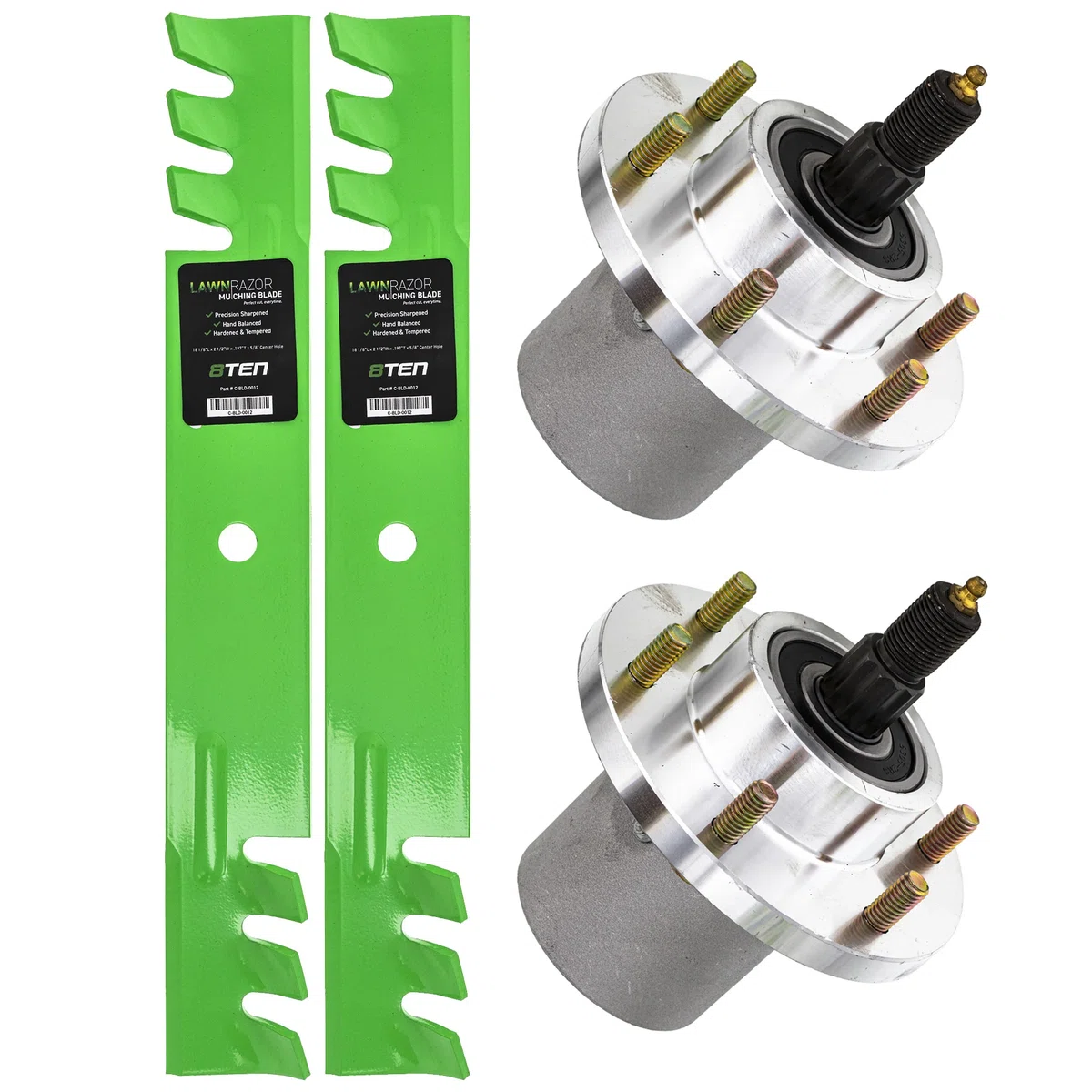 Deck Spindles & Mulching Blades Kit For Gravely Great Dane EverRide MK1002080