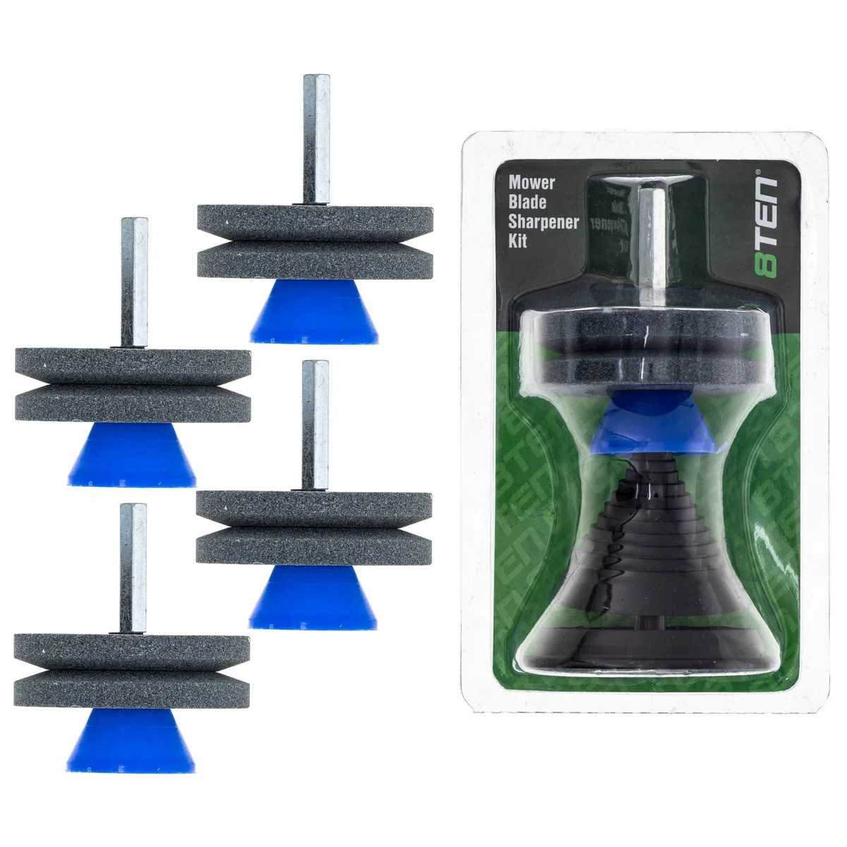 Mower Blade Sharpener Kit Balancer Grinder Stone Hand Drill Attachment 5 Pack