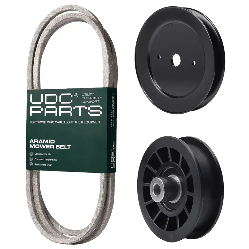 UDC Parts Mower Kit / Belt 130969 + Pulley 532129861 + Pulley 532194327 / Fits Husqvarna TS348 YT42DXL YT42DXLS YT42XLS YT48XLS YTH2242TDRF YTH2242TF YTH22V42LS YTH23V42LS YTH24V42LS YTH24V48LS