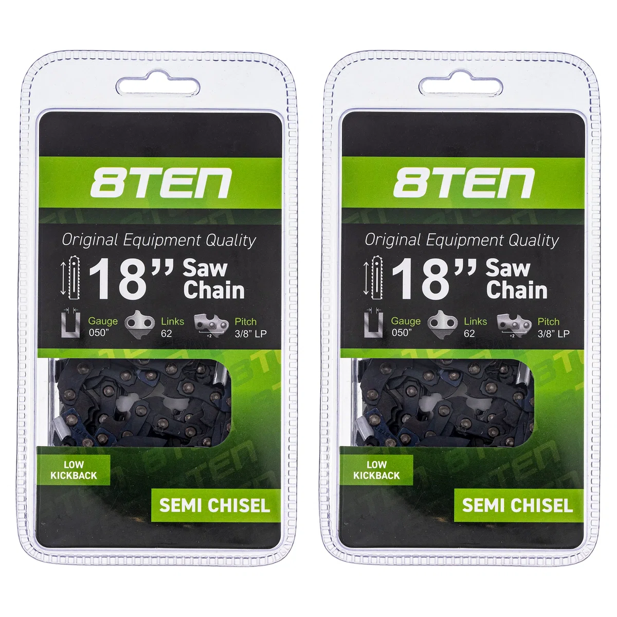 Chainsaw Chain 18 Inch .050 3/8 62DL For Poulan Makita Echo 91PX62CQ 576936562 585422162 63PM62E | 2-PACK