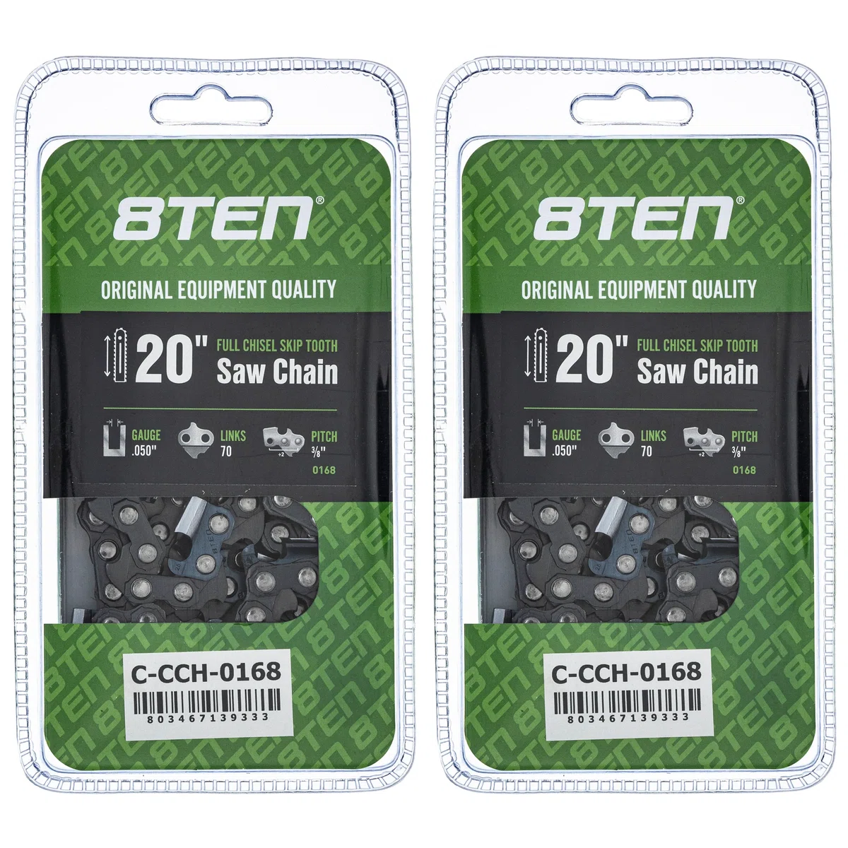 Chainsaw Chain 20 Inch .050 3/8 70DL For Homelite Dolmar Echo 72LPX070G 72LGX070G 72LPX70CQ | 2-PACK