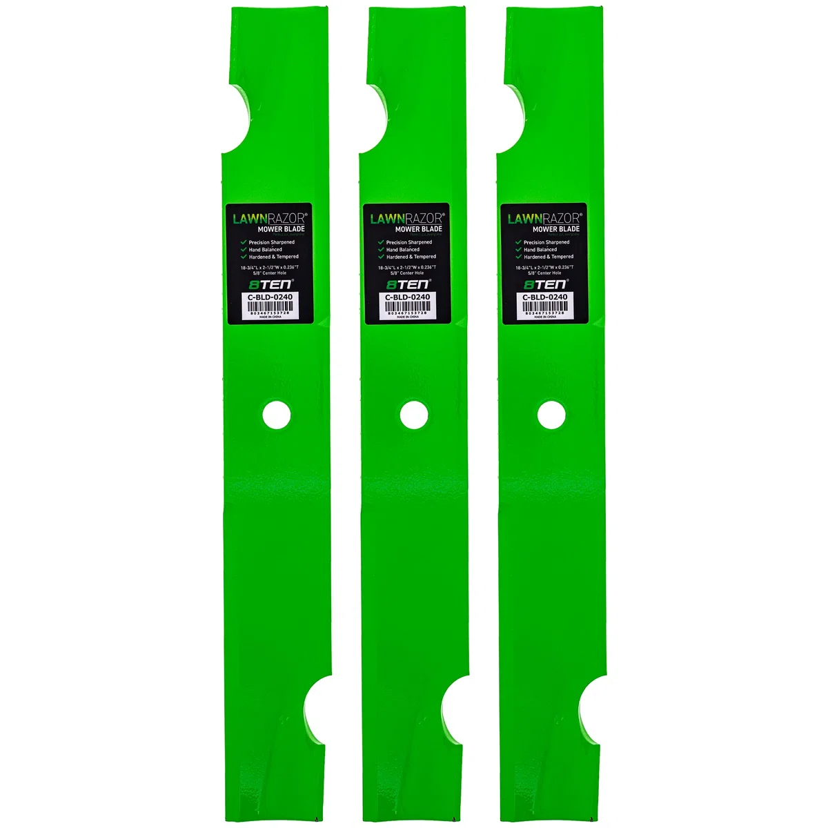 LawnRAZOR Blade for Bad Boy CZT 54 Inch 038-0001-00 Notched High Lift 3 Pack
