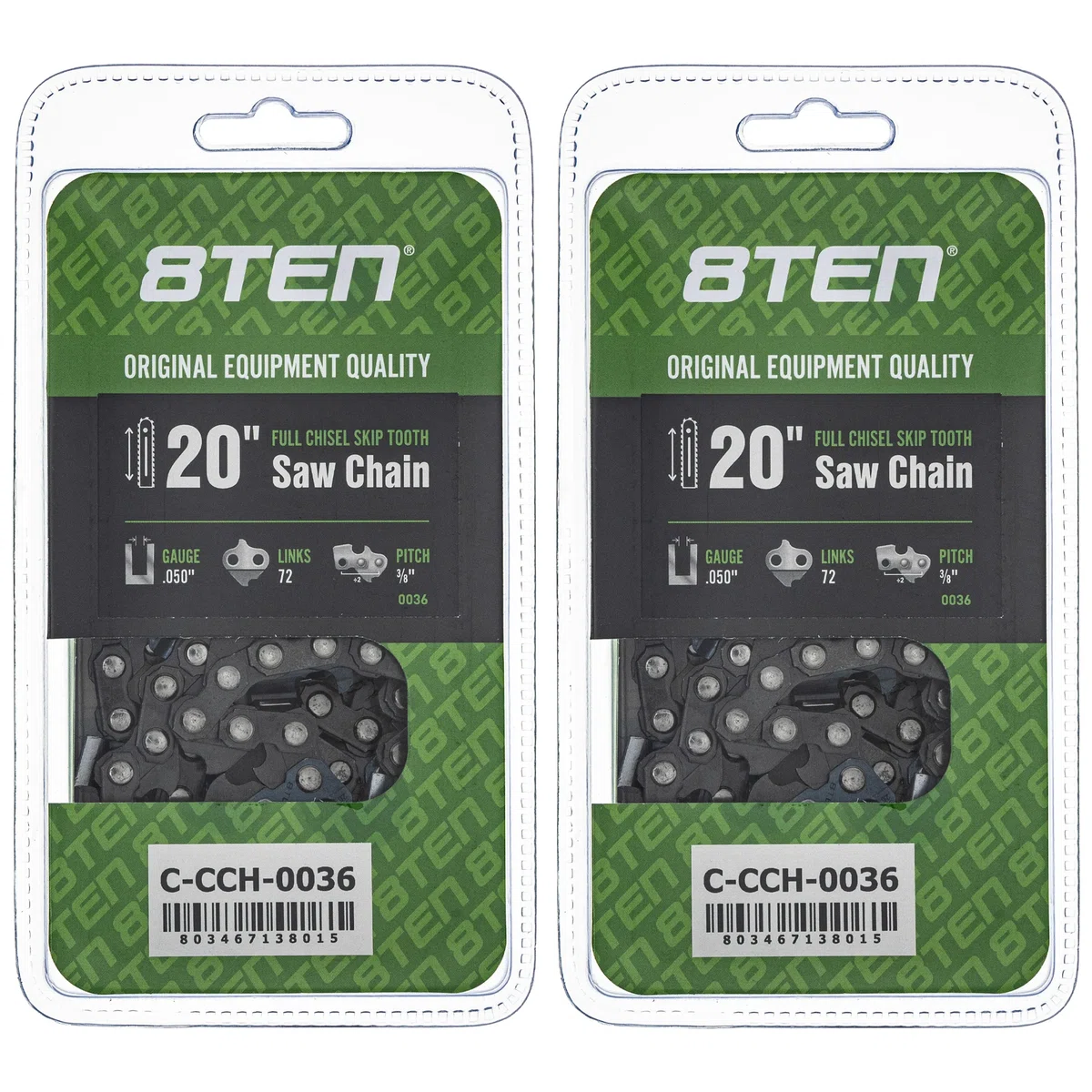 Chainsaw Chain 20 Inch .050 3/8 72DL For Stihl Husqvarna Solo 591132372 501846572 585550072 | 2-PACK