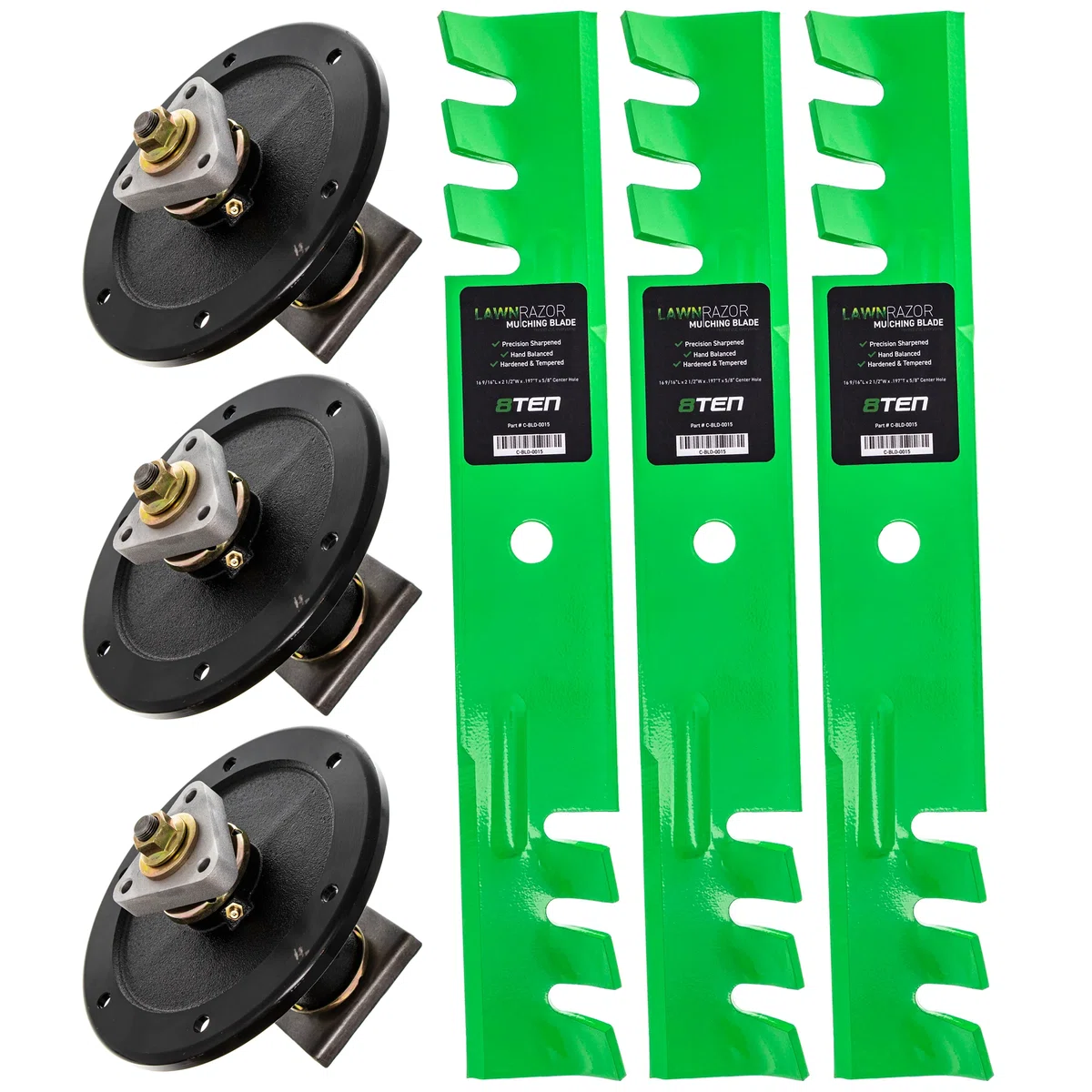 Deck Spindles & Mulching Blades Kit For Toro MK1002158