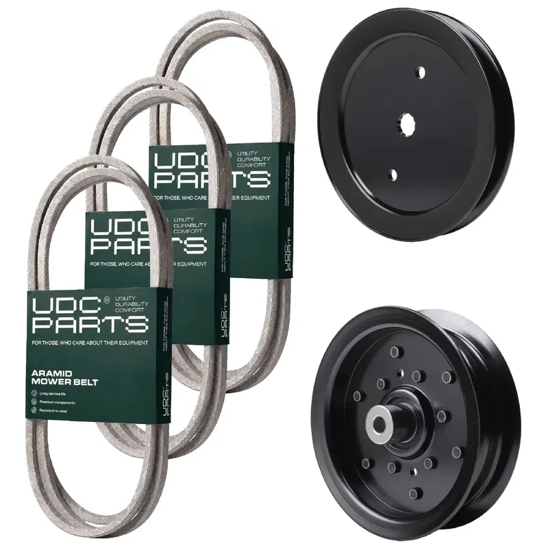 UDC Parts Mower Kit / Belt 130969 + Belt 194346 + Belt 197253 + Pulley 195945 + Pulley 532196106 / Fits Jonsered LT2216A2