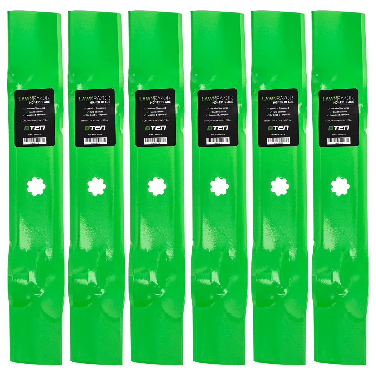 LawnRAZOR Mulching Blade For John Deere GY20852 GX21784 AM141035 AM137757 | 6-PACK