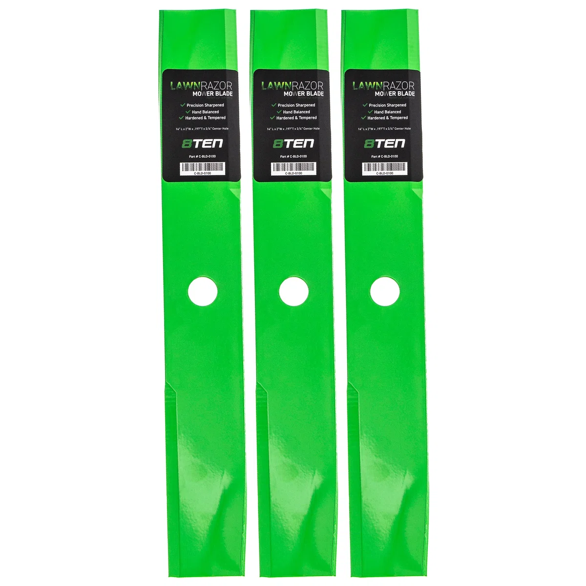 LawnRAZOR Notched High Lift Blade For John Deere M41237 AM30698 | 3-PACK