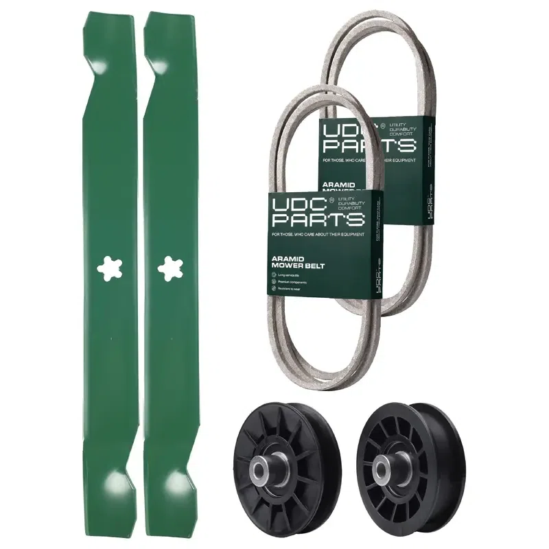 UDC Parts Mower Kit / Belt 194346 + Belt 138255 + Pulley 532194326 + Pulley 532194327 + 2 Pack Blades 138971 / Fits Jonsered LT2216