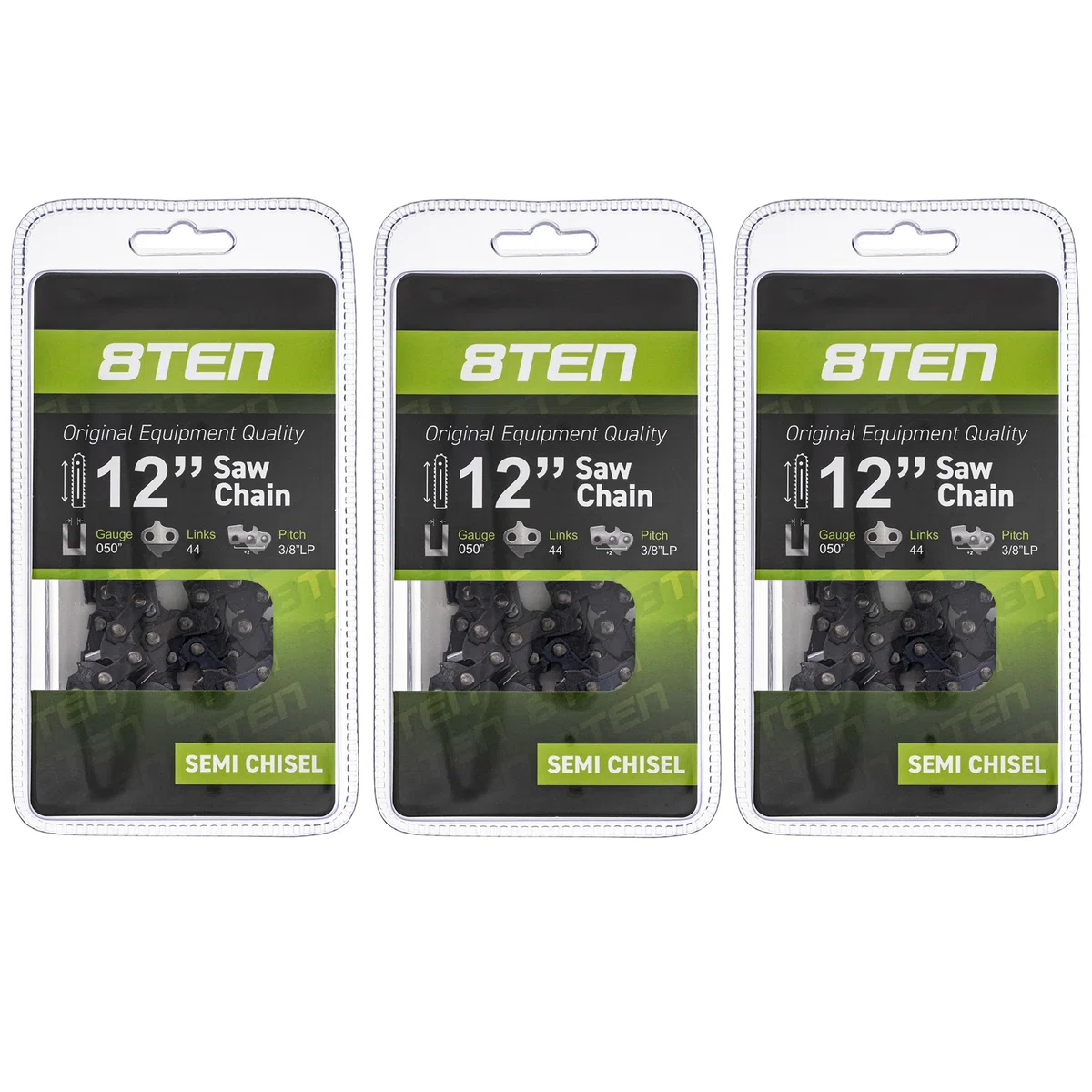 Chainsaw Chain 12 Inch .050 3/8 44DL For Stihl Echo Homelite 91VXL44CQ 501847044 585422144 S93G44 | 3-PACK