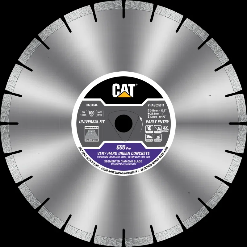 Cat 600 Pro Early Entry HARD Aggregate Silent Green Concrete Diamond Blade 6 3/8" - 162mm PURPLE