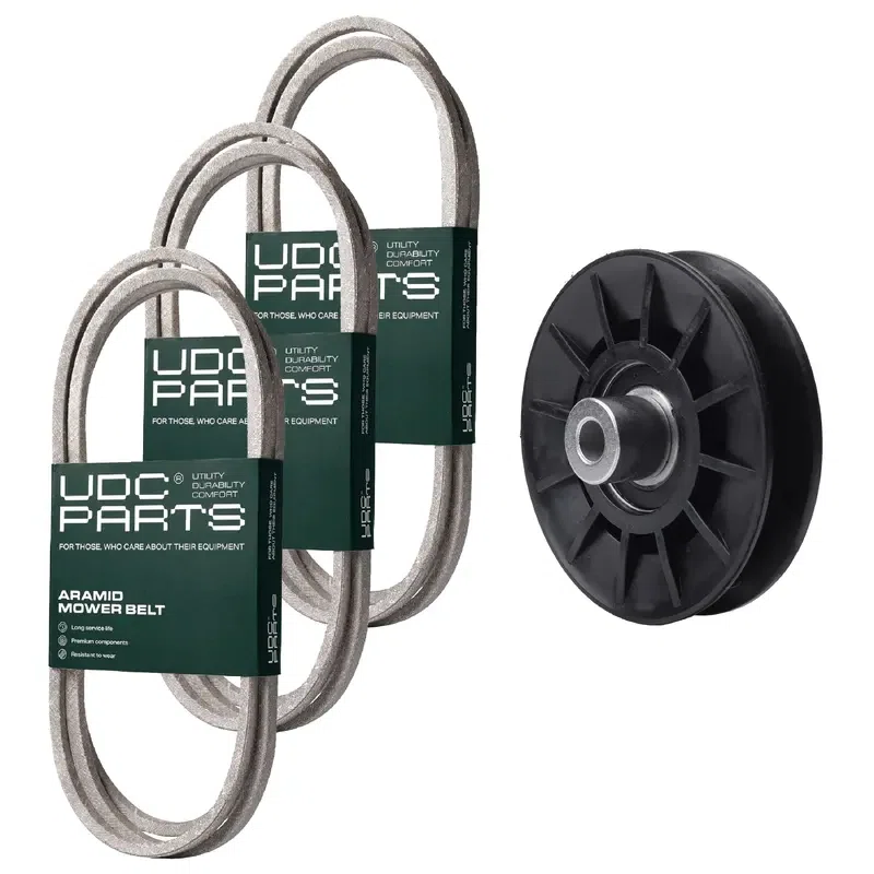 UDC Parts Mower Kit / Belt 130969 + Belt 138255 + Belt 197253 + Pulley 532194326 / Fits Jonsered LT2217A