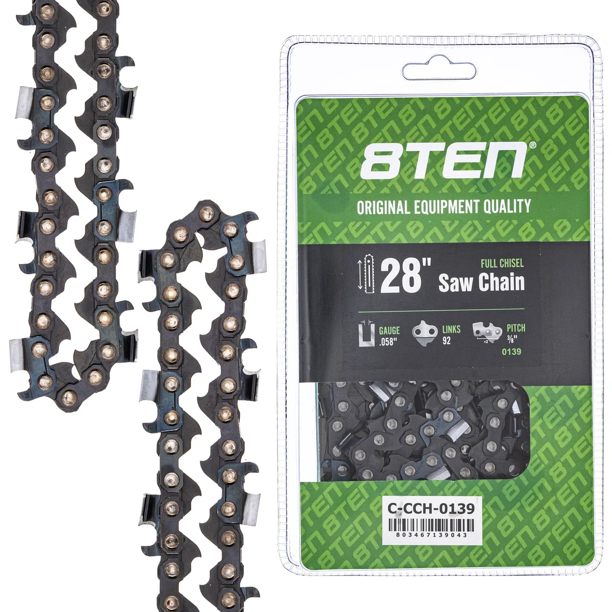 Full Chisel Chainsaw Chain 28 Inch .058 3/8 92DL for McCulloch Pro Mac 800