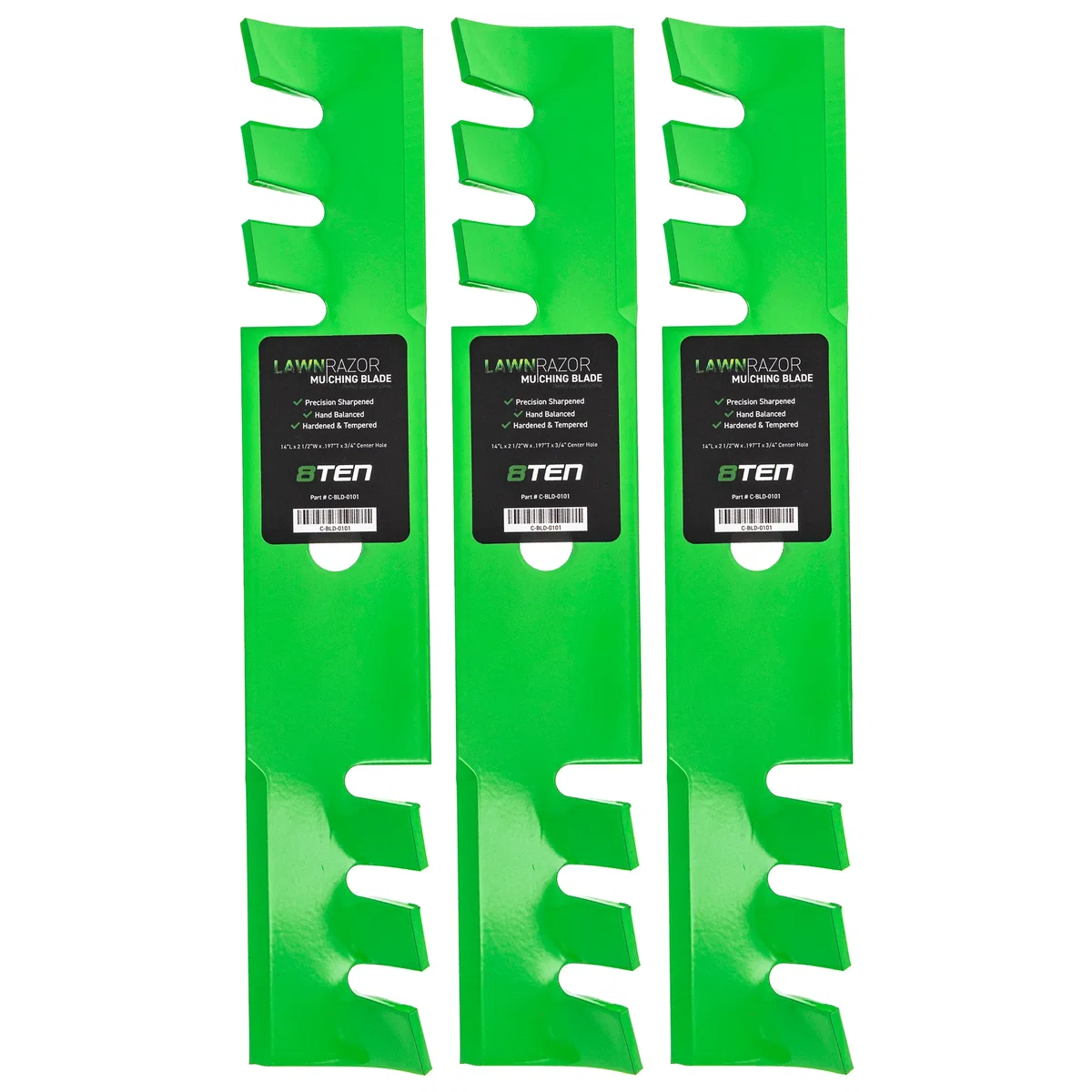 LawnRAZOR Toothed Blade For John Deere M41237 AM30698 | 3-PACK