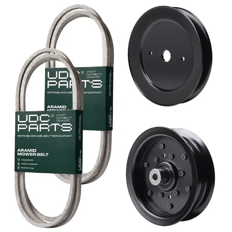 UDC Parts Mower Kit / Belt 130969 + Belt 140218 + Pulley 129861 + Pulley 532196106 / Fits Poulan Pro PBGT22H54 PBGT26H54