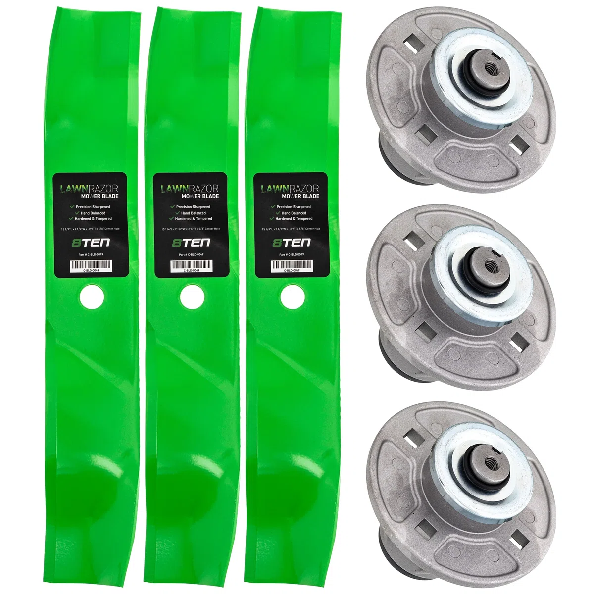 Deck Spindles & Mulching Blades Kit For Ariens MK1002171