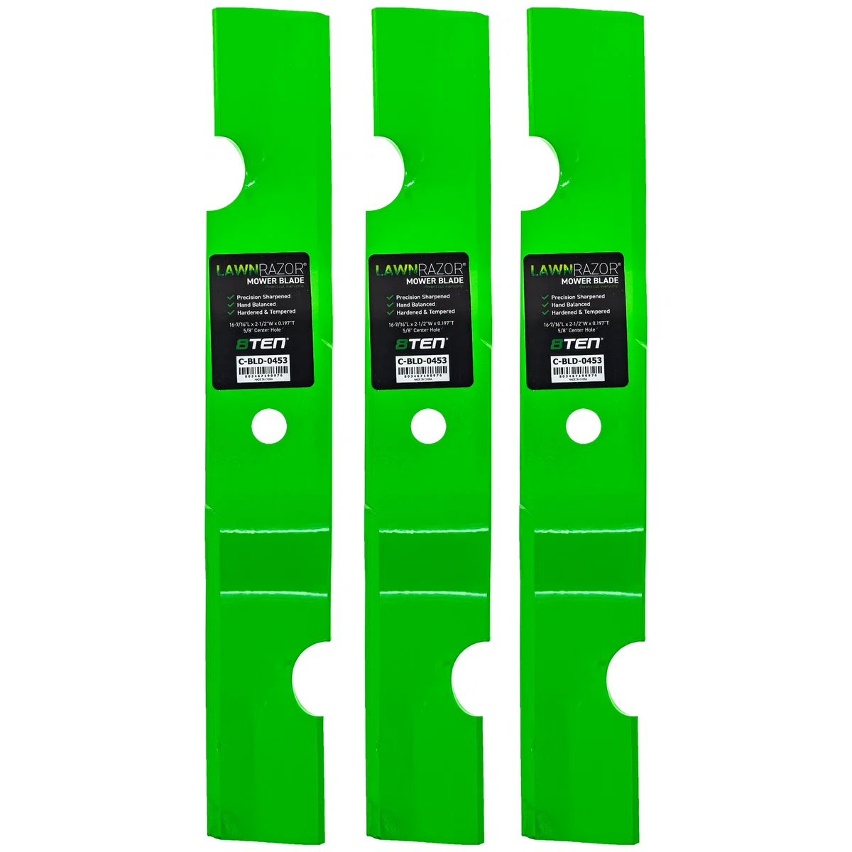 LawnRAZOR Notched High Lift Blade For John Deere TCU34166 | 3-PACK