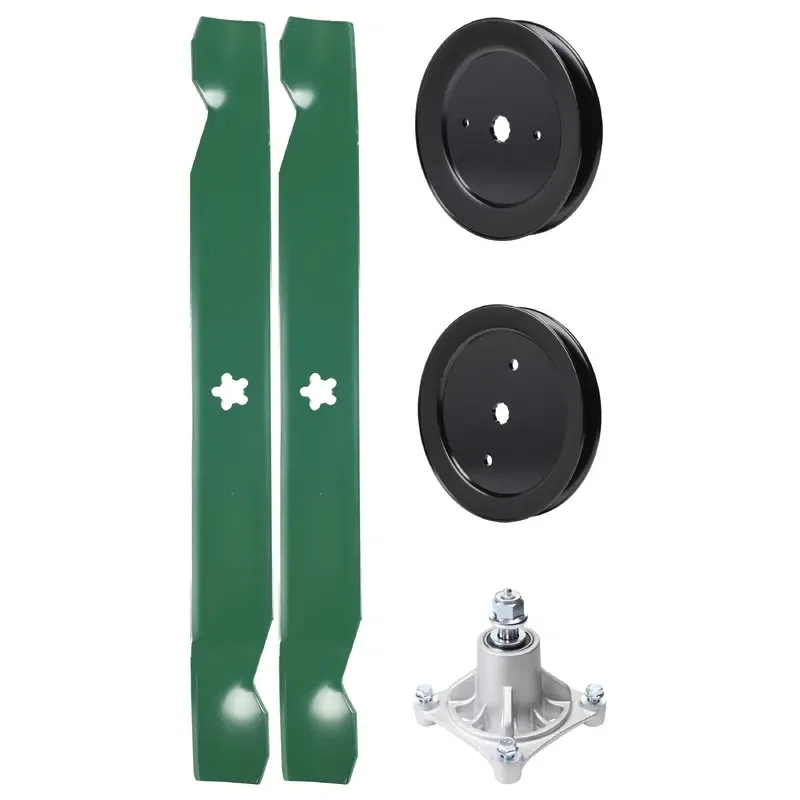 UDC Parts Mower Kit / Pulley 129861 + Pulley 195945 + Spindle 532174356 + 2 Pack Blades 138971 / Fits Husqvarna RZ4219 Z4218 Z4219