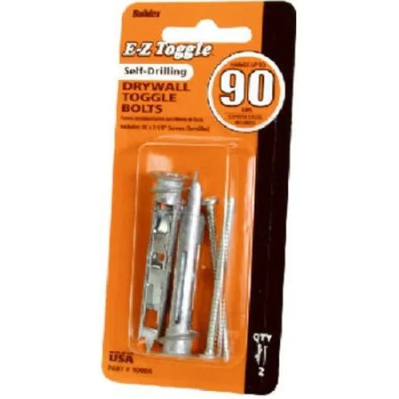 ITW Brands 10006 E-Z Ancor Toggle Lock 100 lb. Self-Drilling Drywall Anchor, 2pk