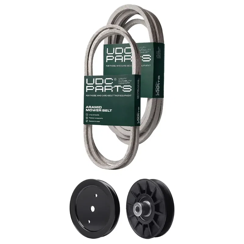UDC Parts Mower Kit / Belt 140218 + Belt 197242 + Pulley 195945 + Pulley 532194326 / Fits Jonsered LT2223A2