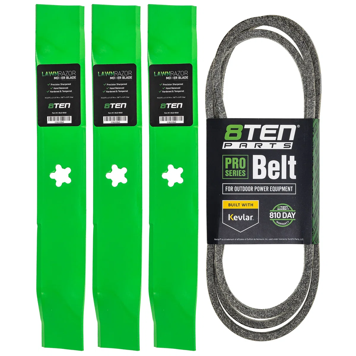 Mower Blades & Deck Belt Kit For AYP Poulan Pro Husqvarna MK1014653