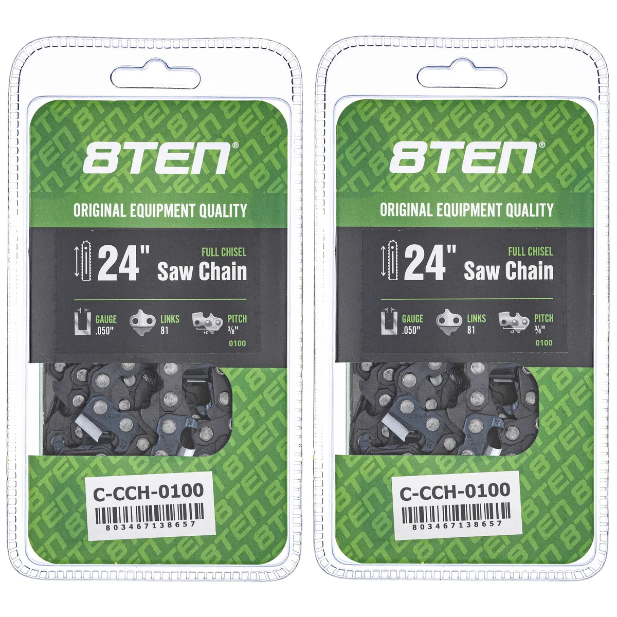 Chainsaw Chain 24 Inch .050 3/8 81DL For Homelite Echo Tanaka 72LPX081G 72LGX081G 72LPX81CQ | 2-PACK