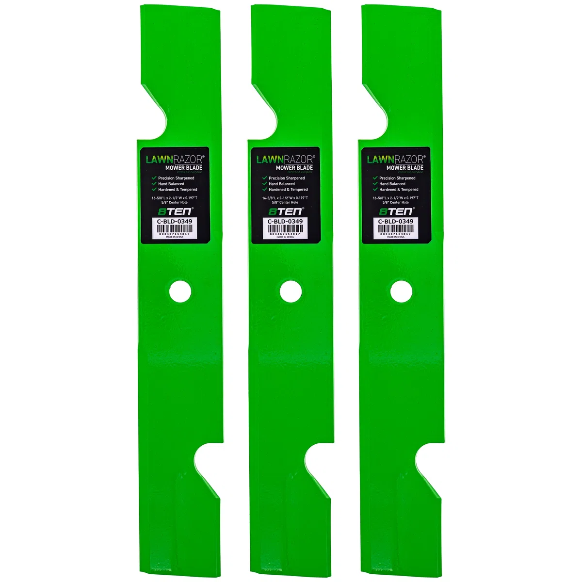 LawnRAZOR Notched High Lift Blade For MTD Pro Cub Cadet 00021871 | 3-PACK