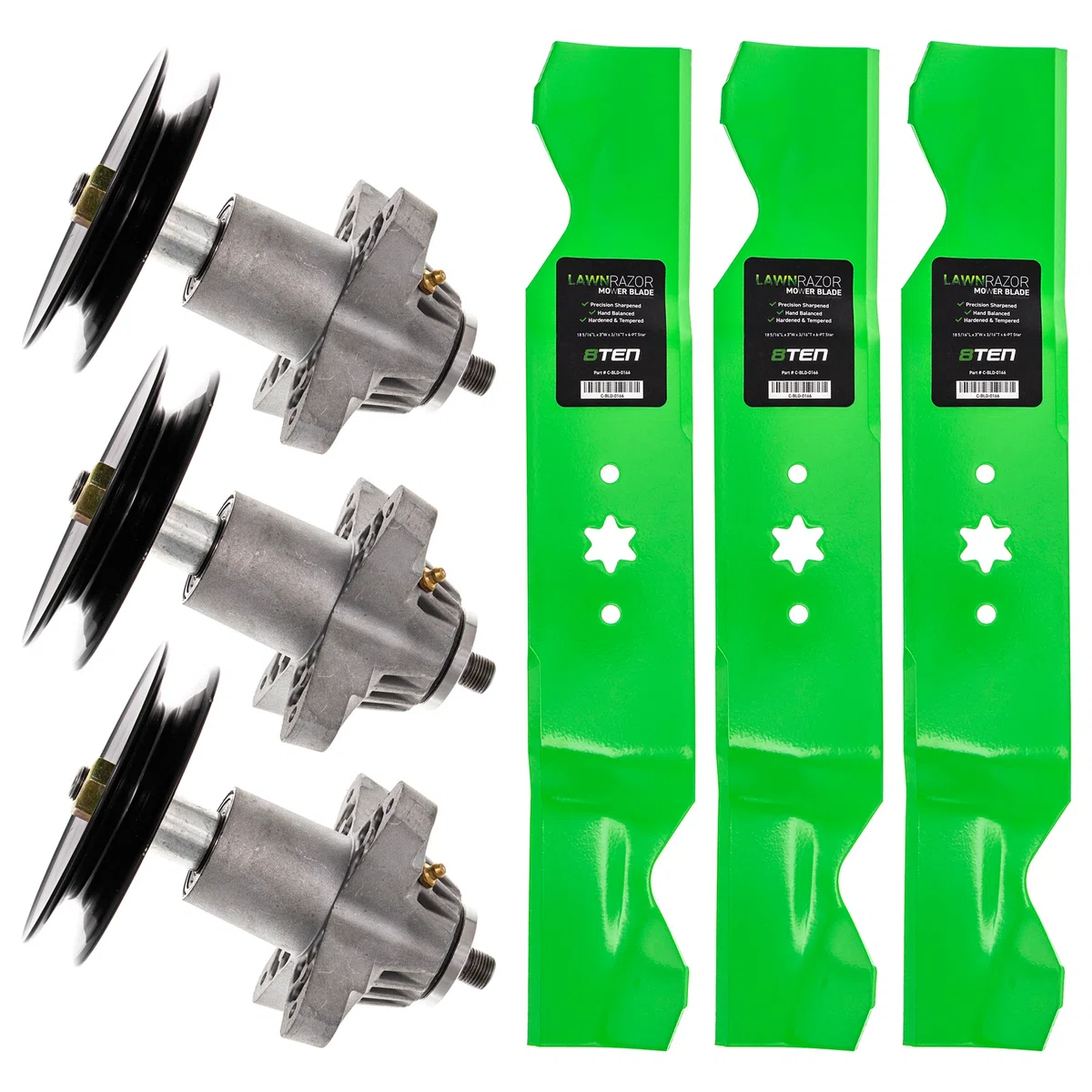 Deck Spindle & Mower Blade Kit For Columbia Cub Cadet White Outdoor MK1002290