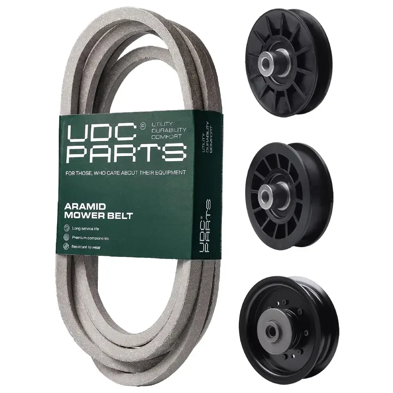 UDC Parts Mower Kit / Belt 539117245 + Pulley 532194326 + Pulley 532194327 + Pulley 532196104 / Fits Husqvarna LT1597