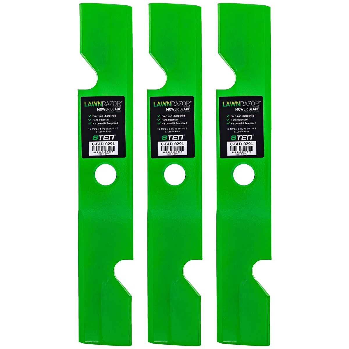 LawnRAZOR Notched High Lift Blade For Exmark 103-6400 103-6400-S | 3-PACK