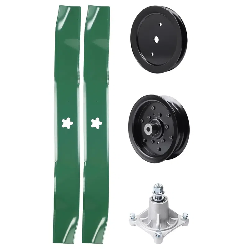 UDC Parts Mower Kit / Pulley 195945 + Pulley 532196106 + Spindle 532174356 + 2 Pack Blades 134149 / Fits Husqvarna RZ4219