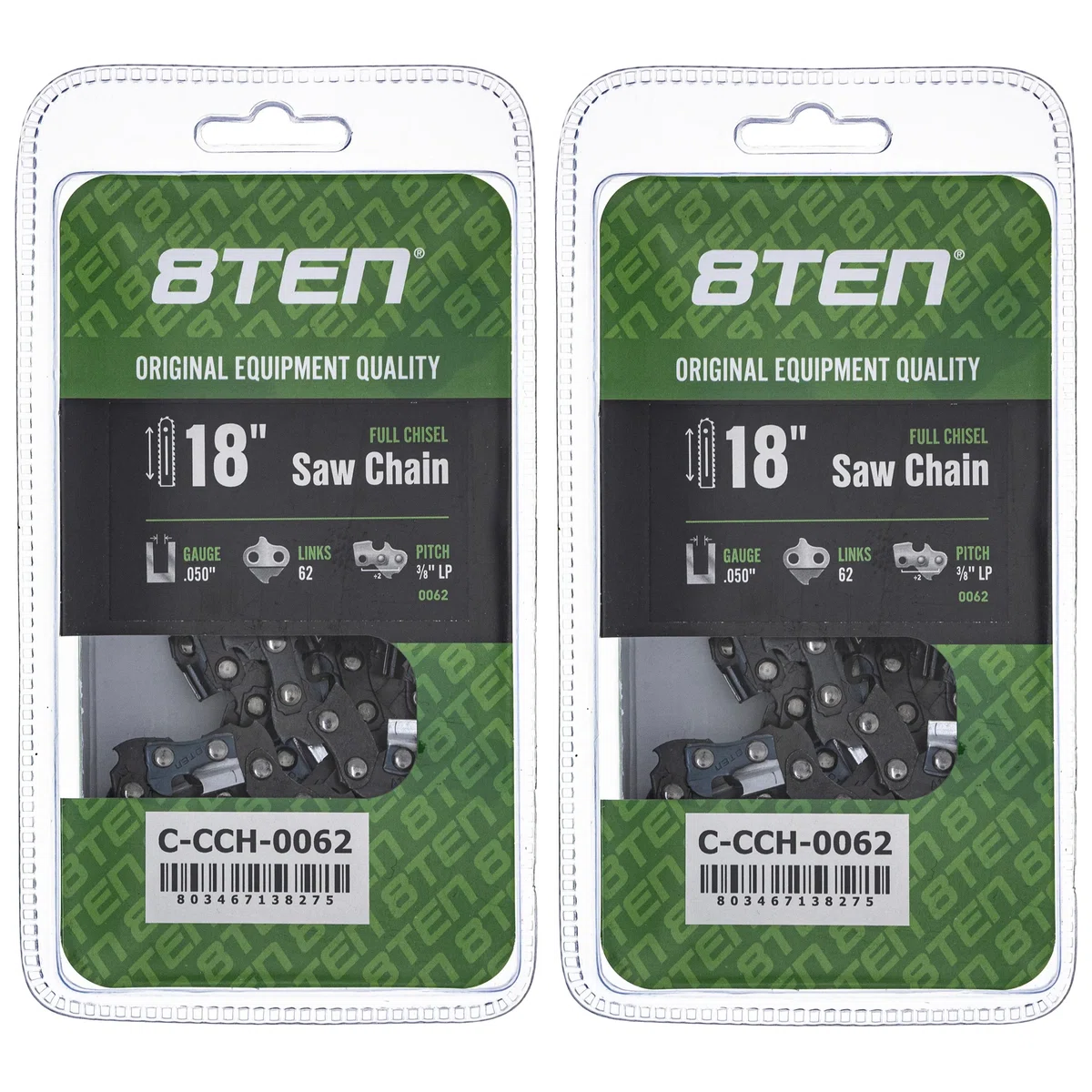 Chainsaw Chain 18 Inch .050 3/8 LP 62DL For Makita Echo 91PX062G 91PX62CQ 91VXL062G 576936562 | 2-PACK