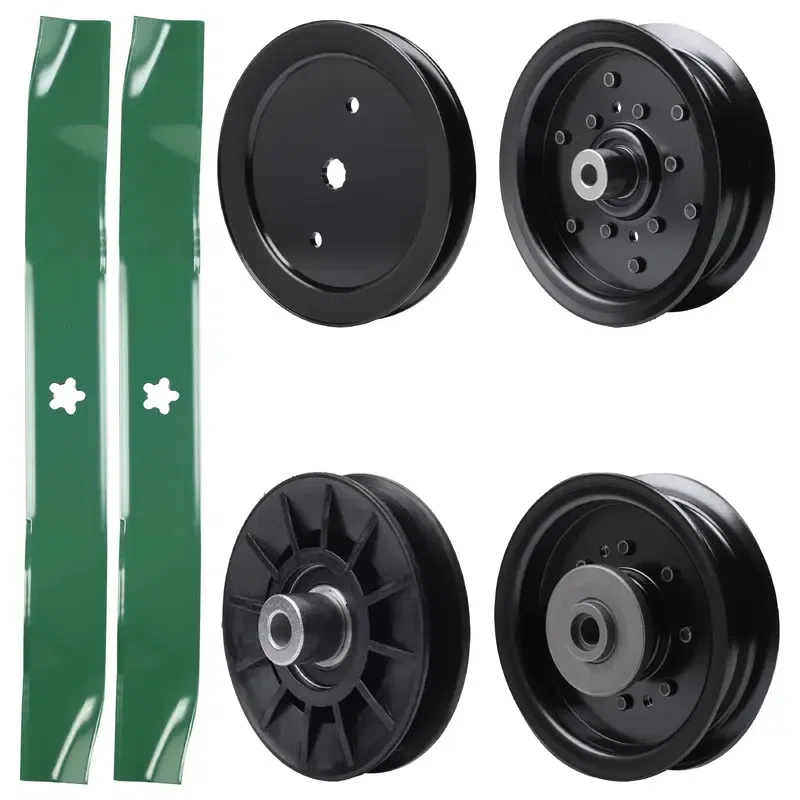 UDC Parts Mower Kit / Pulley 195945 + Pulley 532194326 + Pulley 532196104 + Pulley 532196106 + 2 Pack Blades 134149 / Fits Husqvarna YTH23V42