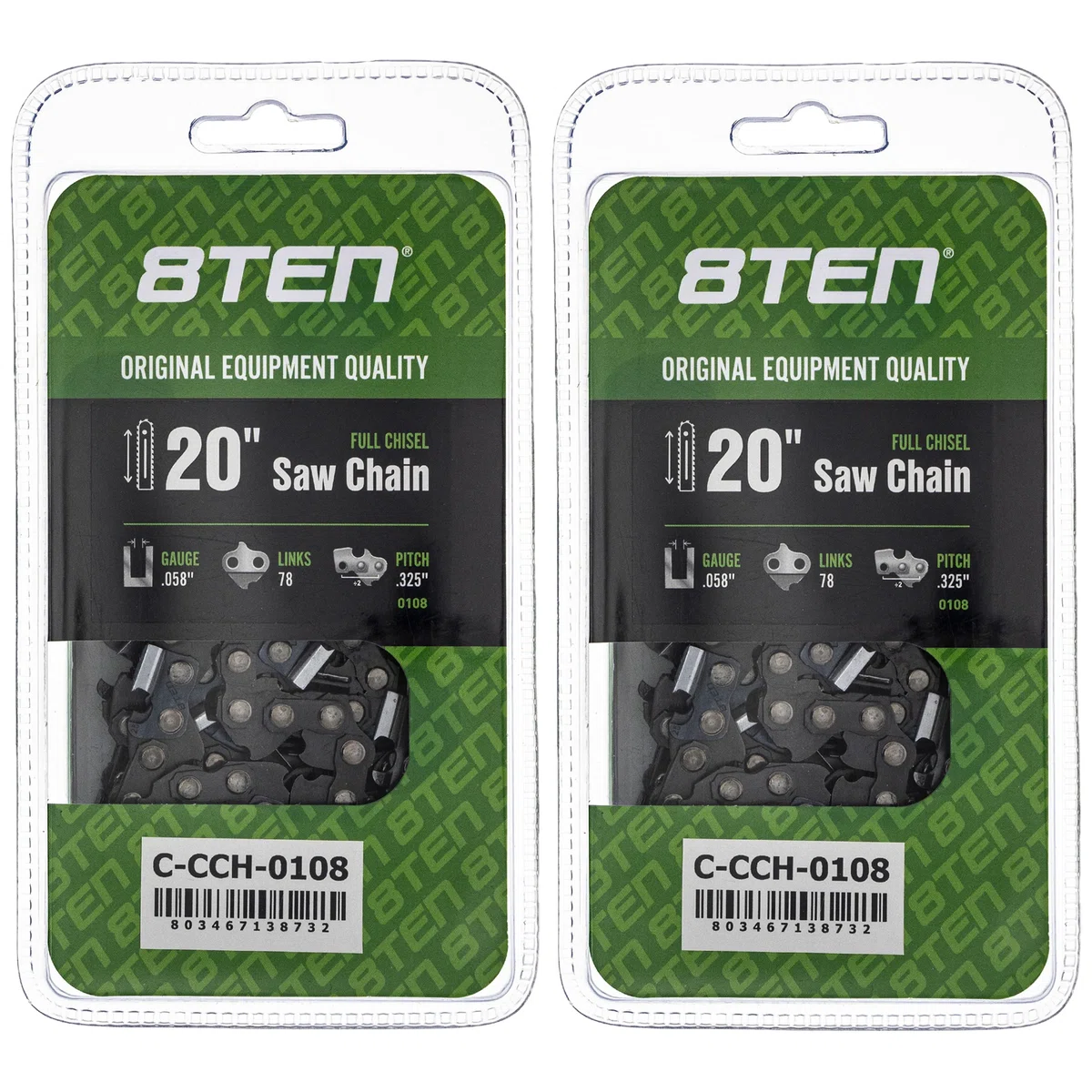 Chainsaw Chain 20 Inch .058 .325 78DL For Makita Dolmar 21LPX078G 501840778 591101278 591099078 | 2-PACK