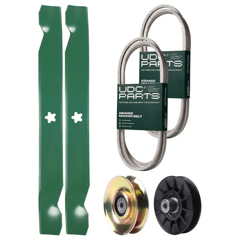 UDC Parts Mower Kit / Belt 532194346 + Belt 197253 + Pulley 127783 + Pulley 532194326 + 2 Pack Blades 138971 / Fits Husqvarna LT152